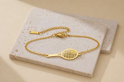 Metal Tennis Racket Bracelet – Sport Style