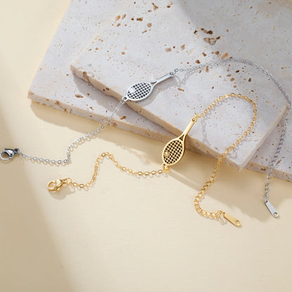 Metal Tennis Racket Bracelet – Sport Style