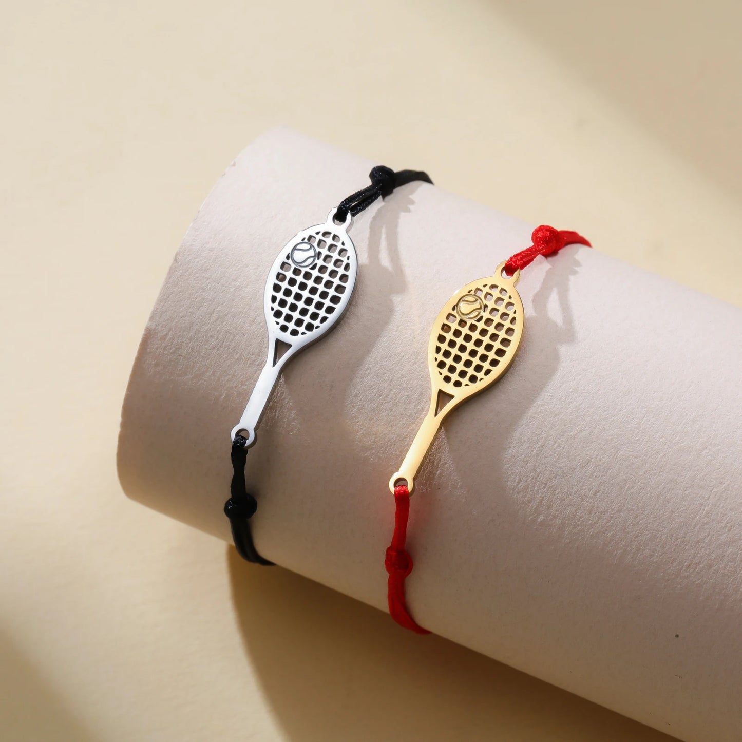 Metal Tennis Racket Bracelet – Sport Style
