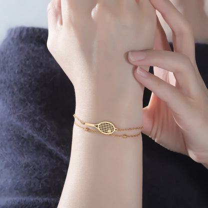 Metal Tennis Racket Bracelet – Sport Style
